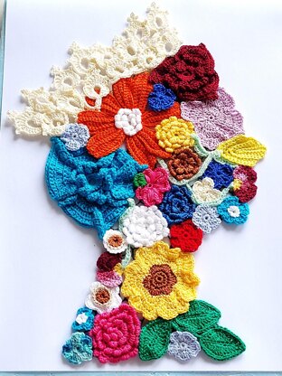 Queen Floral applique crochet pattern