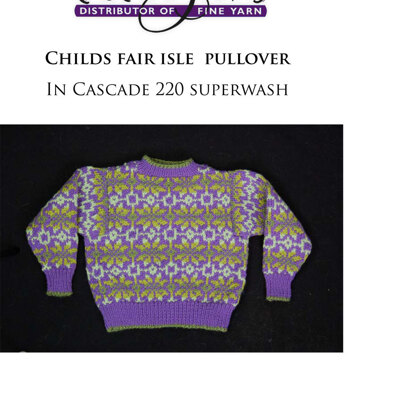 Child's Fair Isle Pullover in Cascade 220 Superwash - W249