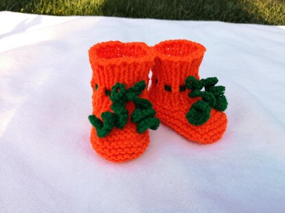 Pumpkin Baby Booties