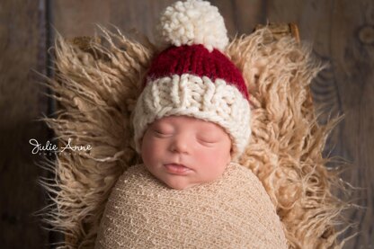 Christmas Hat Collection Santa Beanie Chunky Pompom Baby Children Women