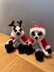 Badger Wearing Santa Outfit with Reindeer Antlers Ferrero Rocher/Lindor Chocolate cover, Hanging Ornament