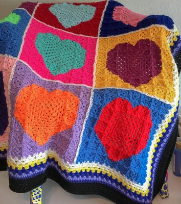 The Patchwork Heart Crochet Blanket