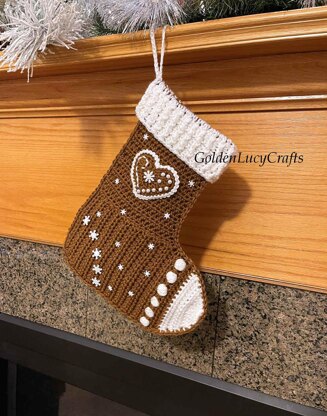 Crochet Gingerbread Stocking