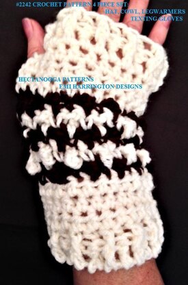 2242- Cream Hounds-tooth Hat set