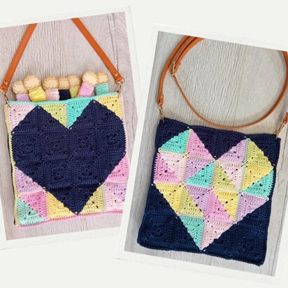 Patchwork Heart Messenger Bag