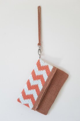 Chevron Fold Over Clutch