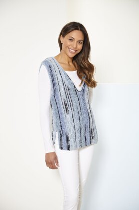 Tank Top and Cardigan Knitted in King Cole Safari Chunky - P6072 - Leaflet