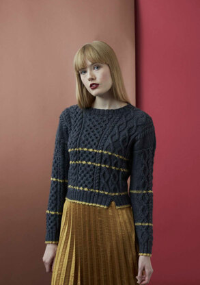 "Grete Jumper" - Jumper Knitting Pattern For Women in Debbie Bliss Cashmerino Aran - DB225