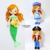 Mermaid, Pirate and Sailor Dress Up Doll