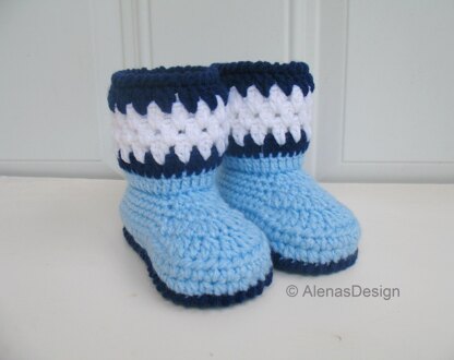 Crochet Blue Toddler Booties