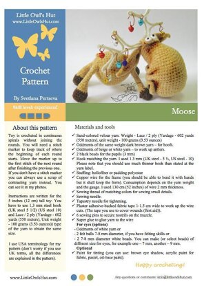 027 Moose Amigurumi toy with wire frame Ravelry