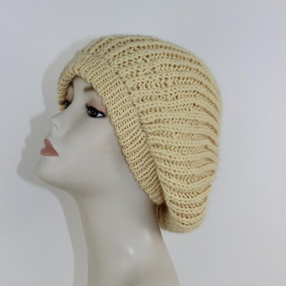 Aran Fishermans Rib Tam Slouch Hat