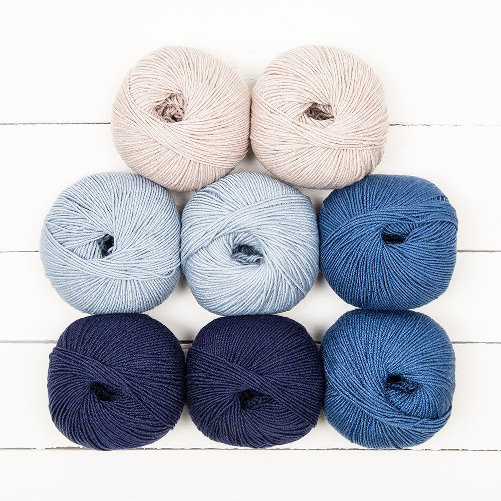 August Baby Blanket by Brixton Purl - MillaMia Naturally Soft Merino 8 Ball  Color Pack