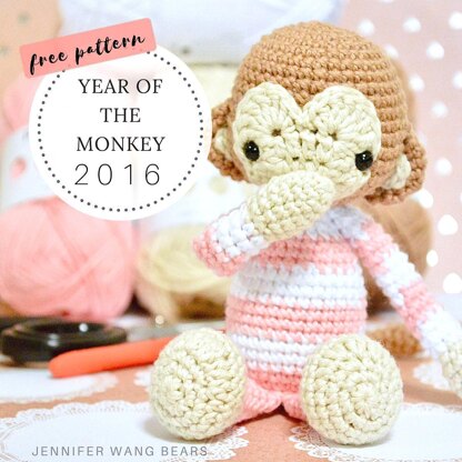 Year of the Monkey 2016 "Houzi" in Paintbox Yarns Cotton DK