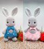 Ballerina Bunny and Boy Bunny with Overalls Crochet Pattern