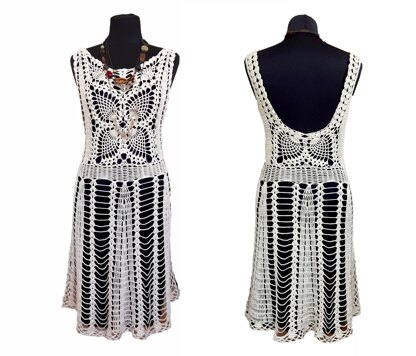 Crochet summer lacy bohemian dress.