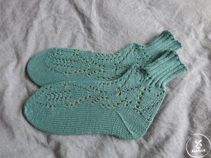 Turquoise Leaf Socks