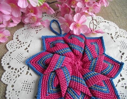 Christmas Star Pot Holder Crochet Pattern