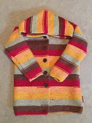 Chloe’s birthday coat in Paintbox Yarns Simply Chunky