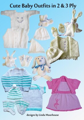 Cute Baby Outfits to Knit in 2 & 3 ply - Rabbit, Ballerina