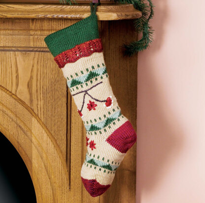Folkways Christmas Stocking in Caron Simply Soft - Downloadable PDF