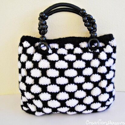 Large black and white textured bag - knitting pattern