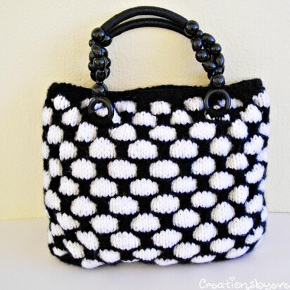 Large black and white textured bag