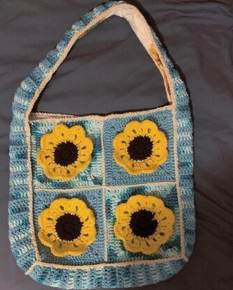 3D Sunflower Tote Bag