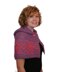 Hooded Capelet with Two Colour Aran Pattern