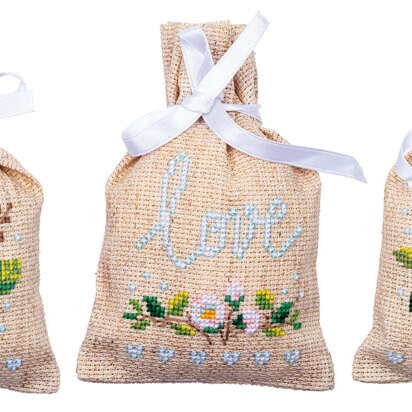 Vervaco Bag Kit Love Set Of 3 Cross Stitch Kit