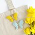 Crochet butterfly keychain pattern Amigurumi keyring bag charm Car mirror hanging decor