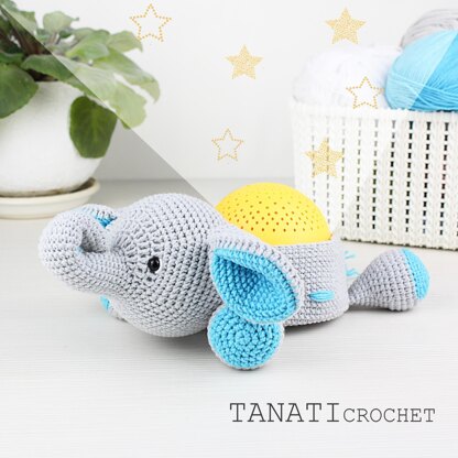 Crochet Pattern - Night light Elephant/Projector star