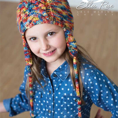 Cable Beanie with Earflaps in Ella Rae Lace Merino Chunky - ER13-04