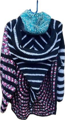 Spiral sweater wizard hood