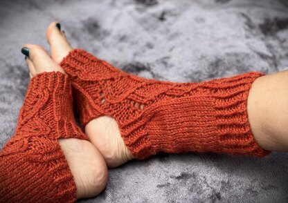 Lacy Red Yoga Socks