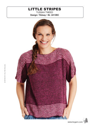 Little Stripes Top in BC Garn Tussah Tweed - 2413BC - Downloadable PDF