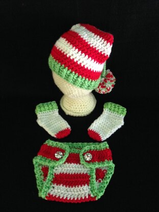 Baby Elf Hat Diaper Outfit