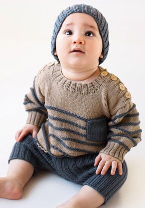 Zak 3-piece Outfit Pdf Knitting Pattern Jumper Trousers Hat Multiple Sizes Sweater