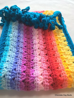 Rainbow Crochet Striped Scarf- The Denver Scarf