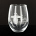 Knit Baah Purl Stemless Wine Glass - Yarn Bombed