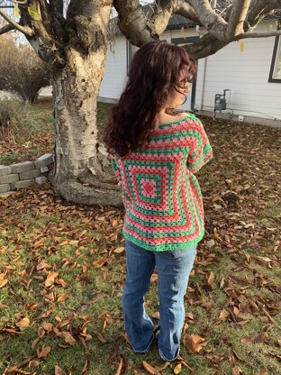 Rose Garden Granny Square Sweater