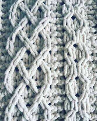 Irish Aran Cabled Trellis Blanket Knitting pattern by ilovemyblanket