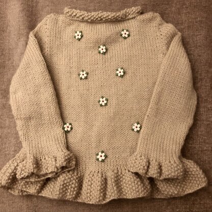 Knitting Pattern, Girls pullover Sweater with bow headband. 342