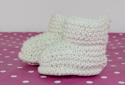 Baby Easy Garter Stitch Bamboo Booties