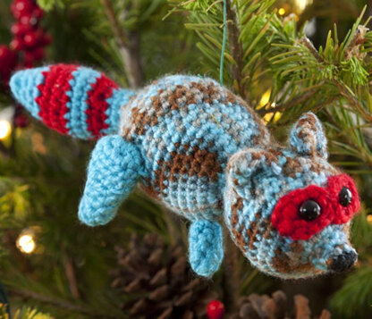 Racy Raccoon Ornament in Red Heart Soft - LW2687 - Downloadable PDF