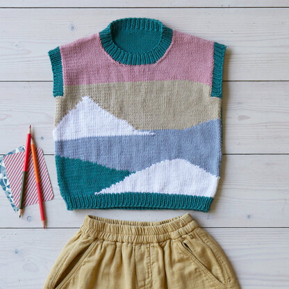 Skylar Sweater and Tank Top - Knitting Pattern for Kids in Debbie Bliss Baby Cashmerino