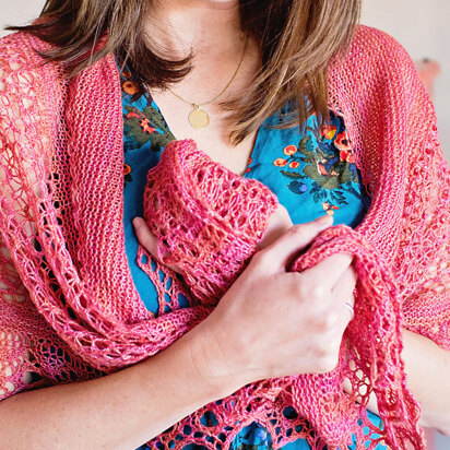 Taevas Crescent-Shaped Shawl in SweetGeorgia Merino Silk Lace - Downloadable PDF