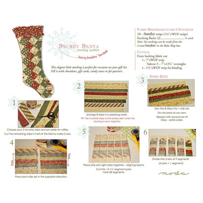 Moda Fabrics Secret Santa Stocking Quilt - Downloadable PDF