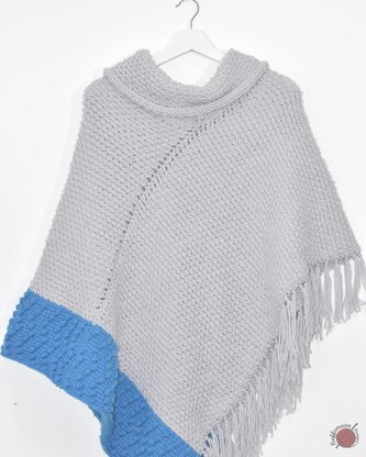 Misty Grey Tunisian Poncho