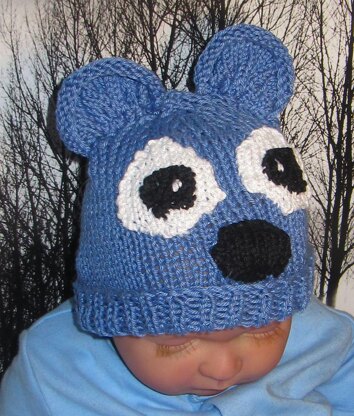 BABY BLUE BEAR BEANIE ANIMAL HAT